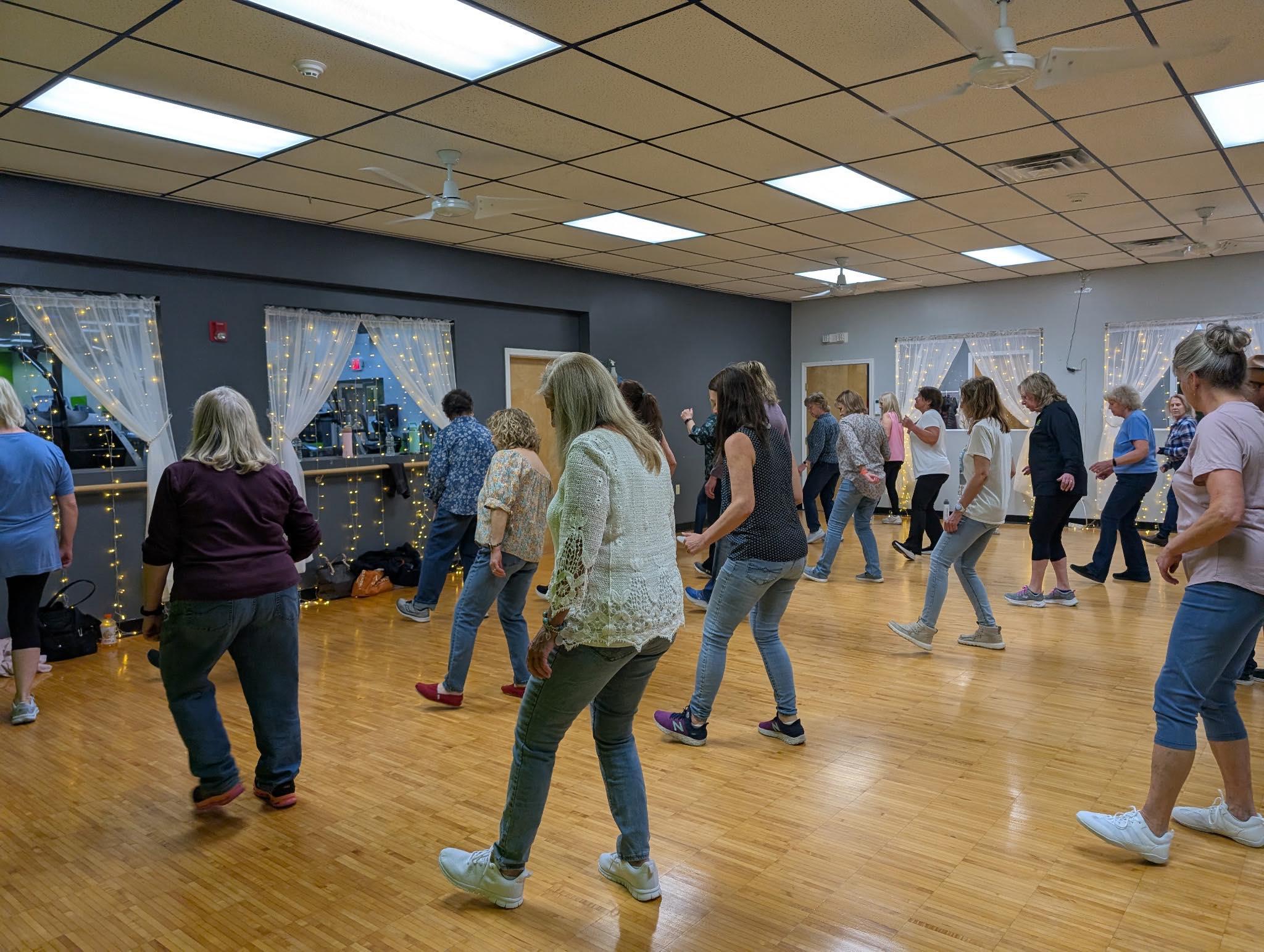 Line dancers at a No Bull class
